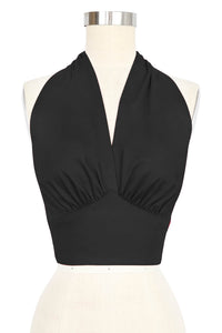 Dottie Blouse- Black Stretch Cotton