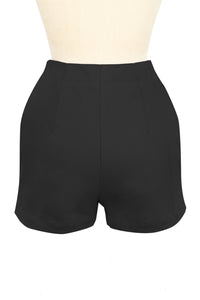 Hot Short - Black Stretch Cotton