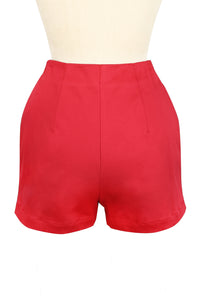 Hot Short - Red Stretch Cotton