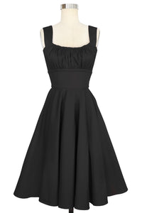 Norma Jean Dress - Black Stretch Cotton