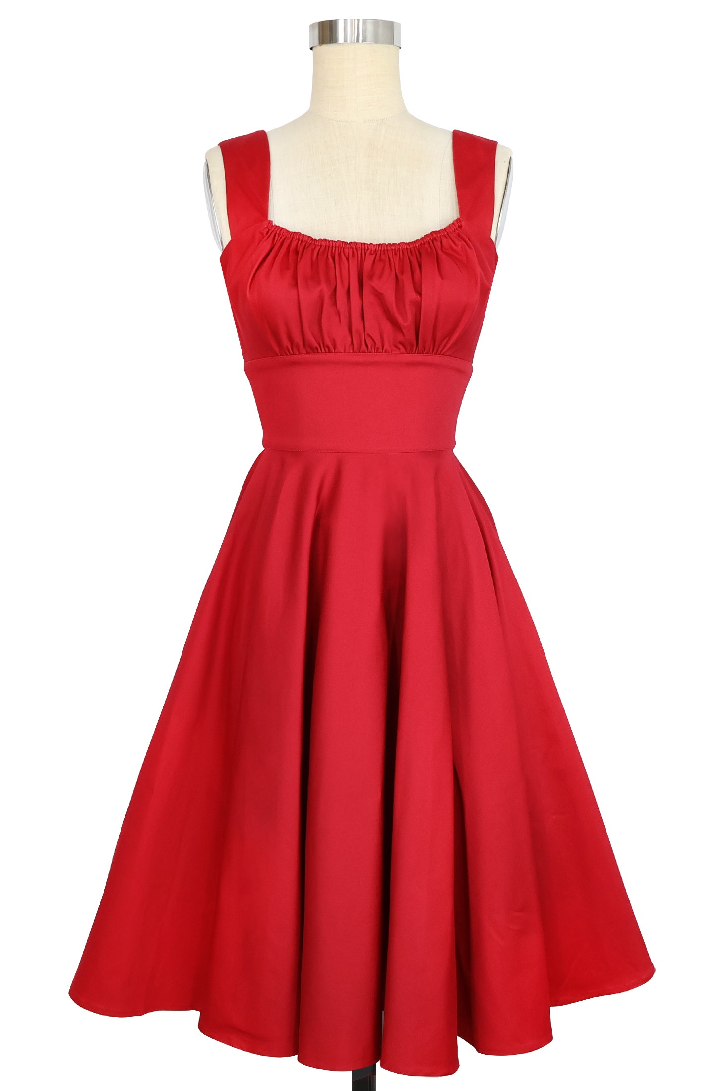 Norma Jean Dress - Red Stretch Cotton