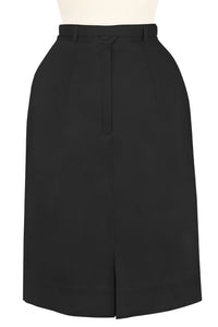 Pocket Skirt - Black Stretch Cotton