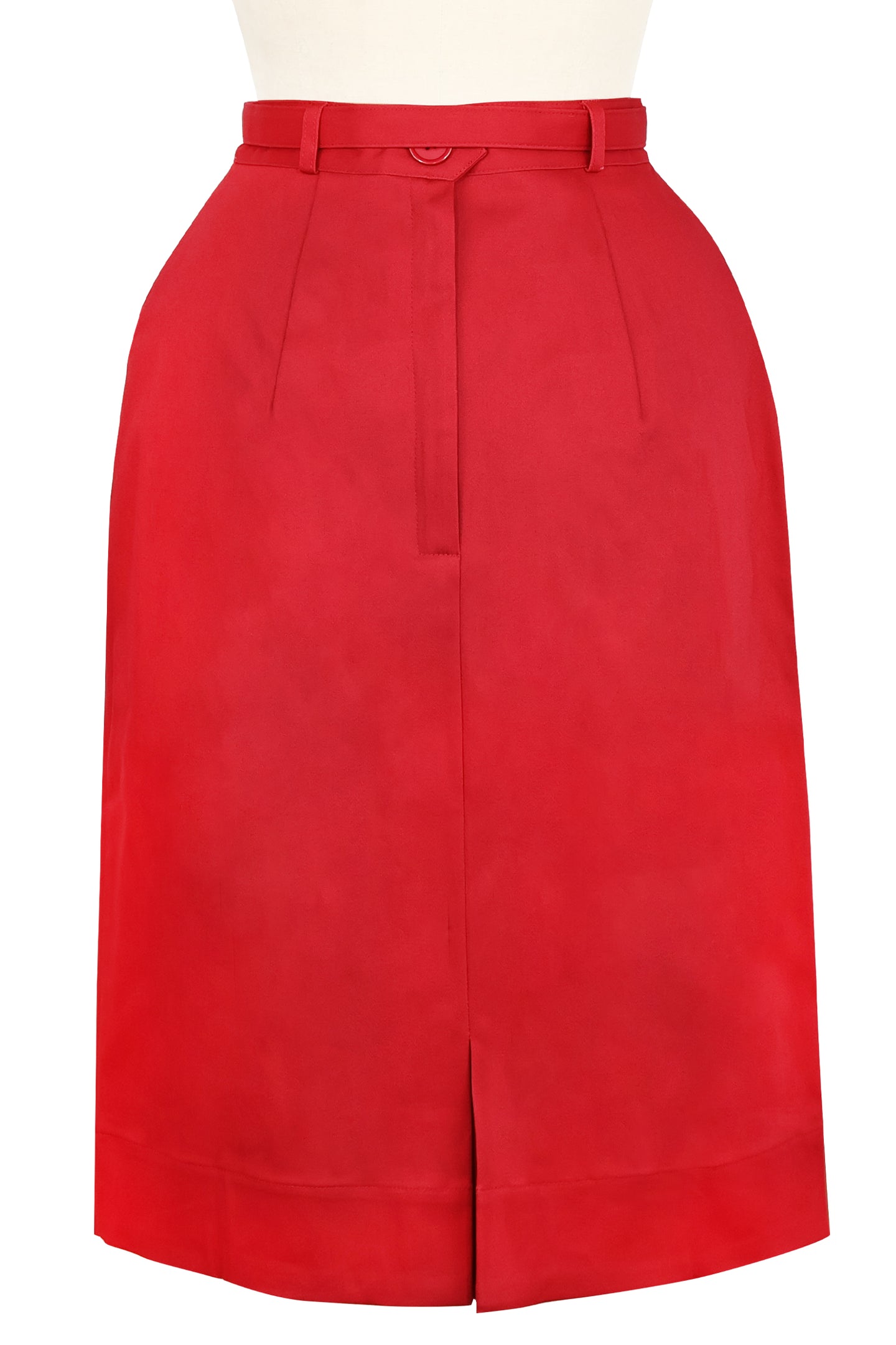 Pocket Skirt - Red Stretch Cotton