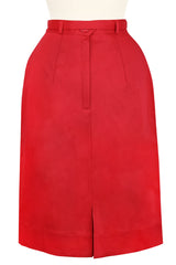 Pocket Skirt - Red Stretch Cotton