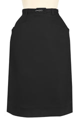 Pocket Skirt - Black Stretch Cotton