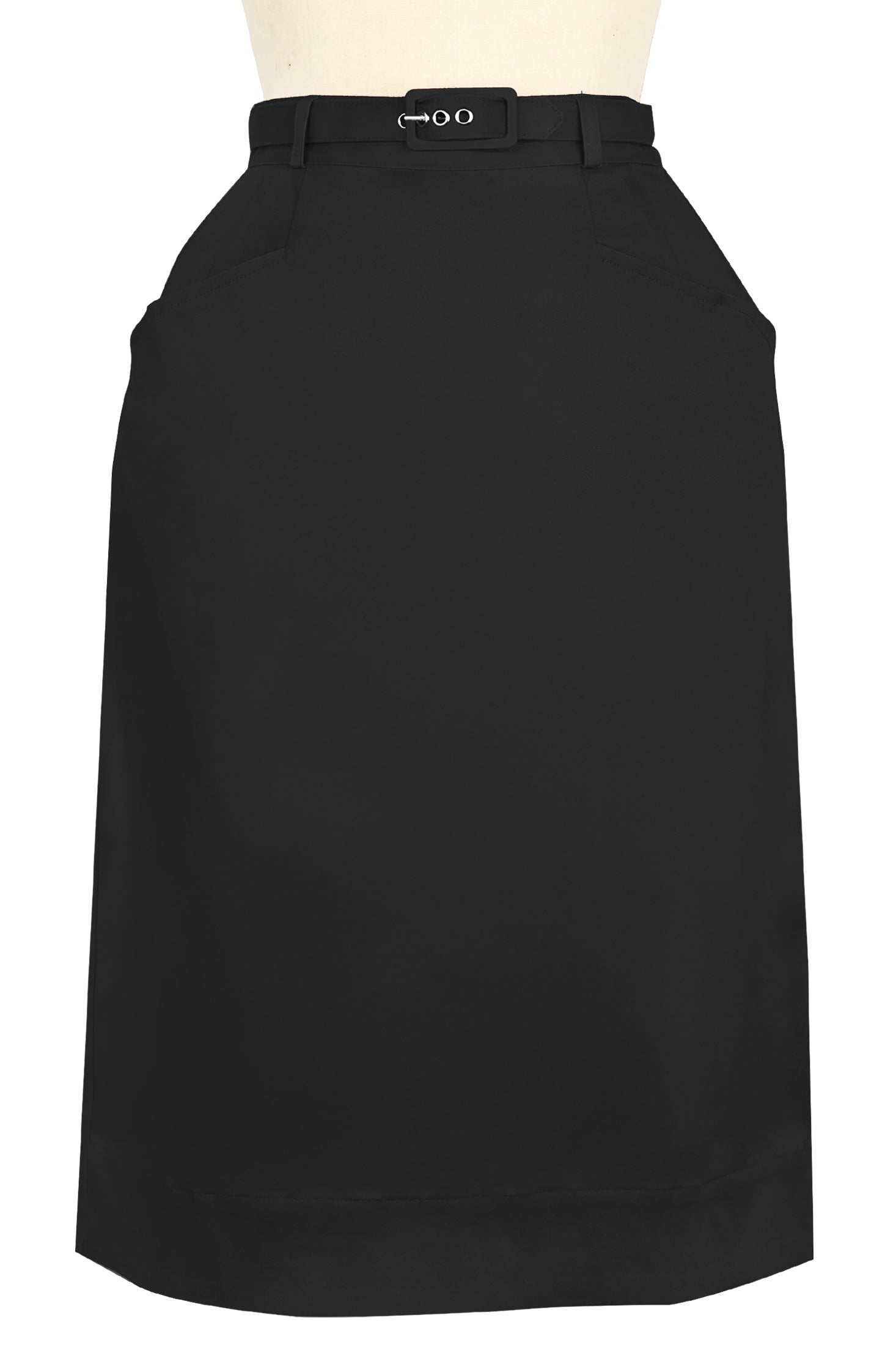 Pocket Skirt - Black Stretch Cotton