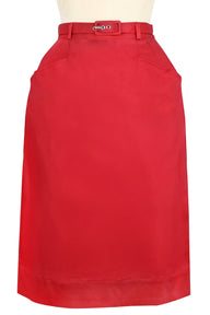 Pocket Skirt - Red Stretch Cotton