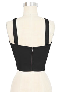 Trixie Top - Black Stretch Cotton