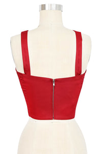 Trixie Top - Red Stretch Cotton