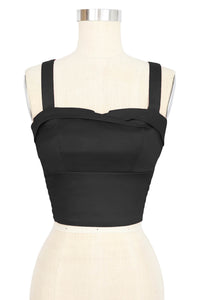 Trixie Top - Black Stretch Cotton