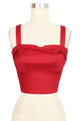 Trixie Top - Red Stretch Cotton