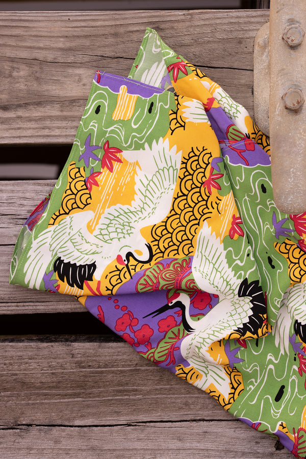 Wrap Scarf -Tropical Cranes