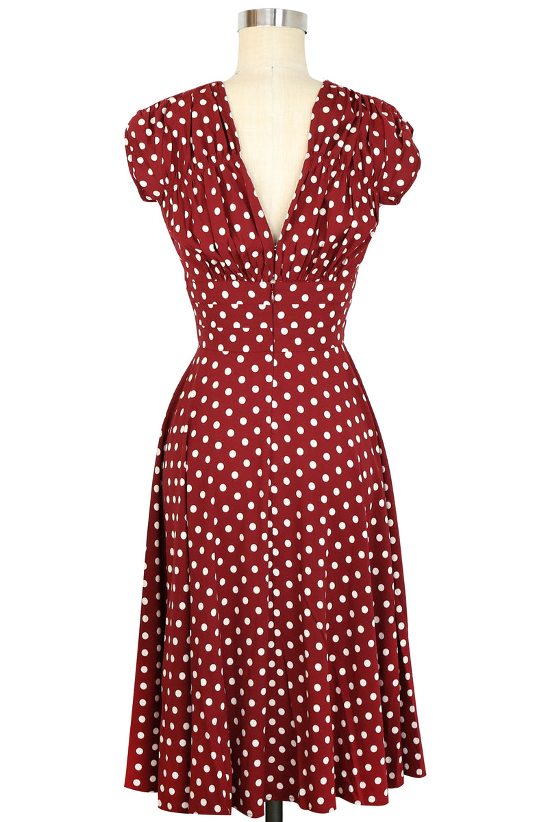 1940s Dress - Dubonnet Dots