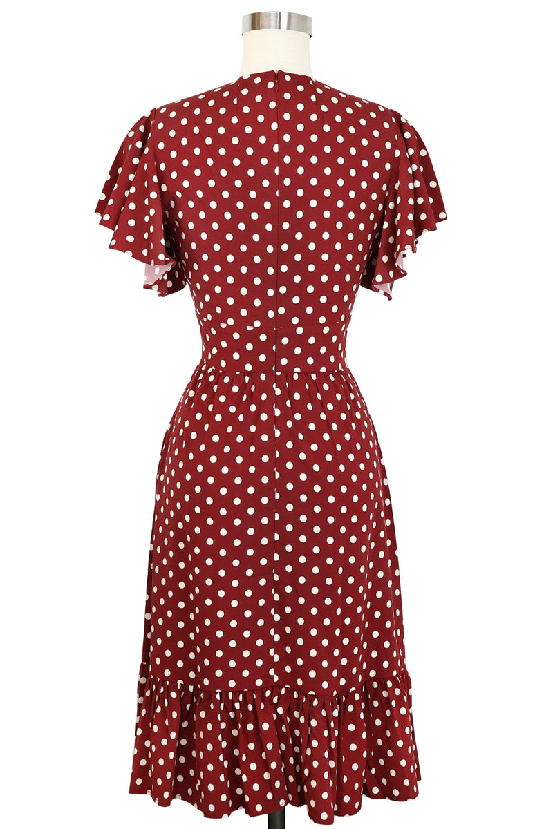 Mai Tie Dress - Dubonnet Dots