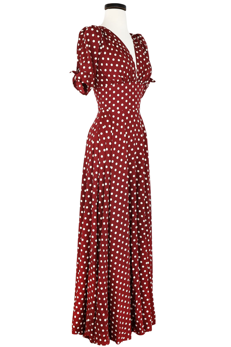 Stacia Dress - Dubonnet Dots