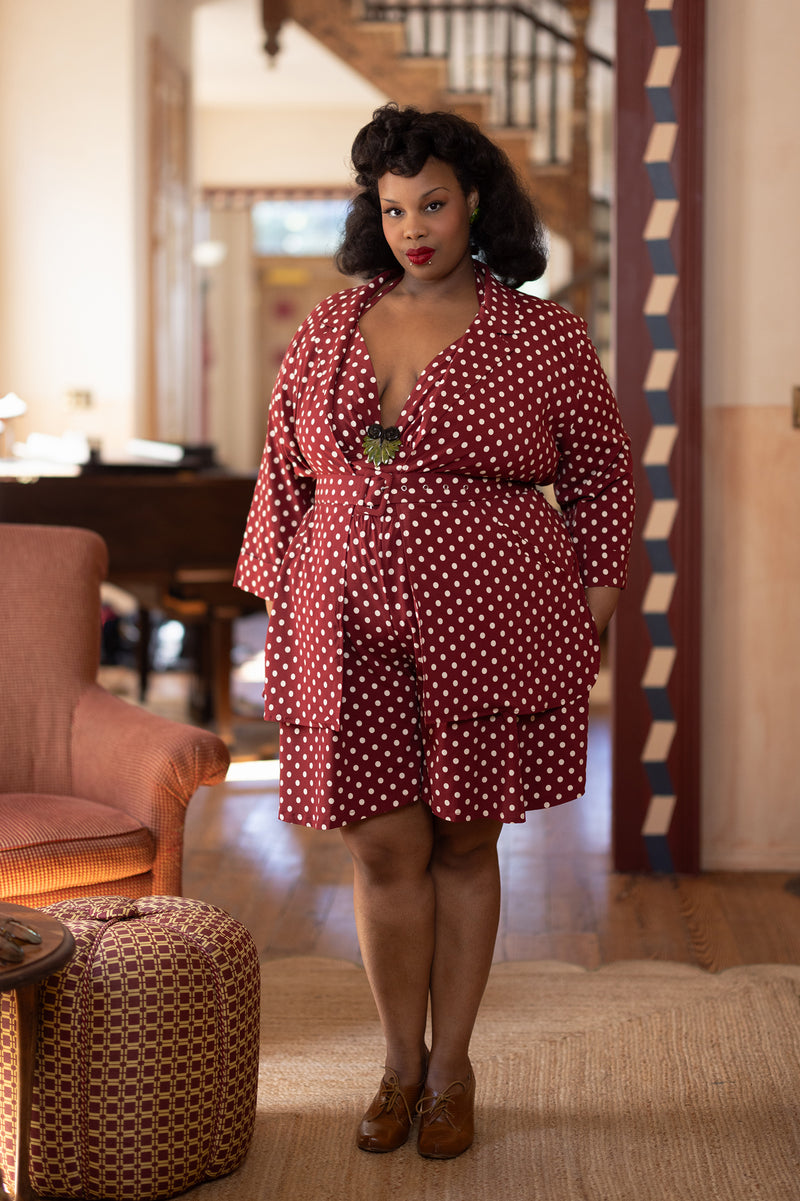 Heather Blazer - Dubonnet Dots