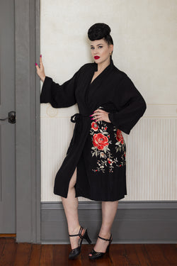 Deco Robe - Red Rose Embroidery