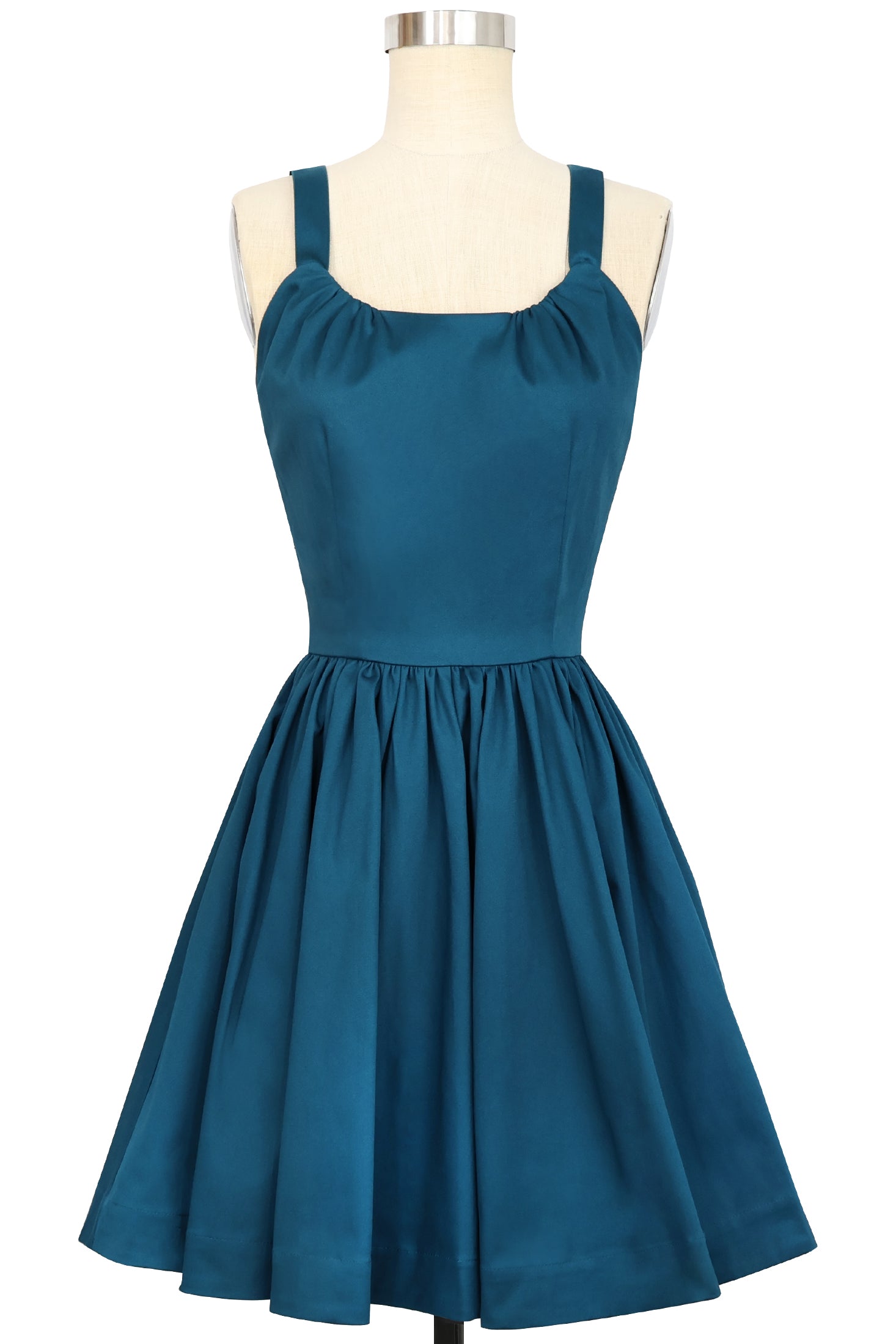 Annette Mini Dress - Deep Teal Stretch Cotton