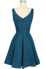 Audrey Mini Dress - Deep Teal Stretch Cotton