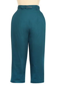 Short Capri Pant - Deep Teal Stretch Cotton