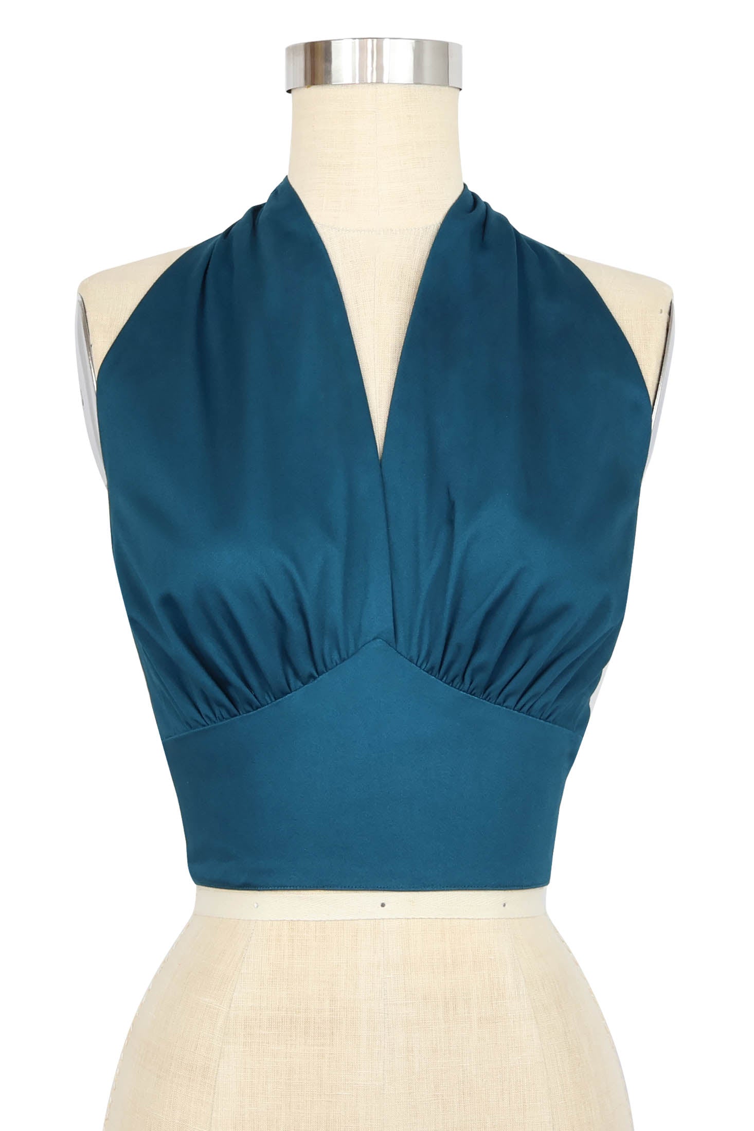 Dottie Blouse- Deep Teal Stretch Cotton