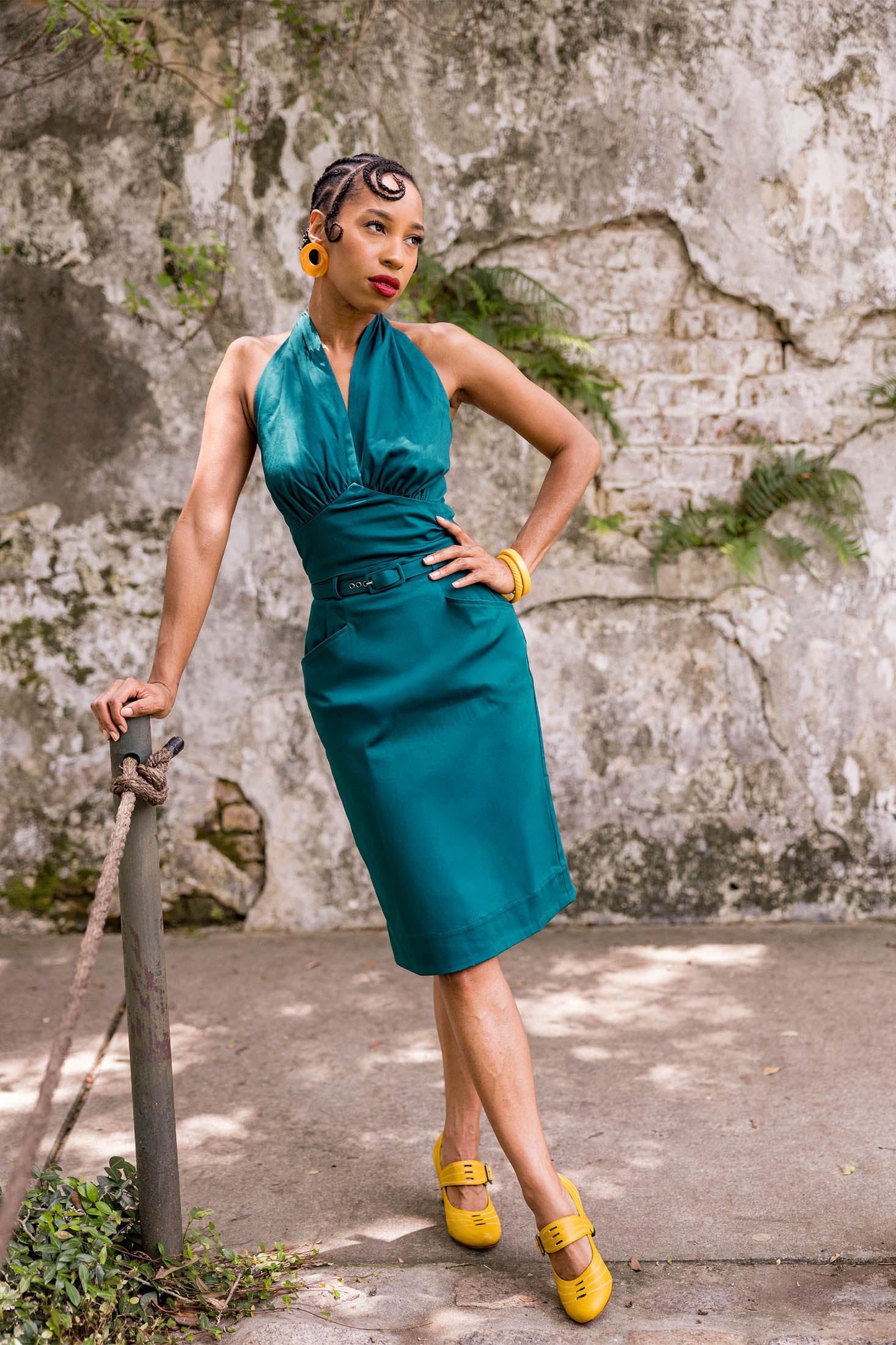 Pocket Skirt - Deep Teal Stretch Cotton