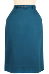 Pocket Skirt - Deep Teal Stretch Cotton