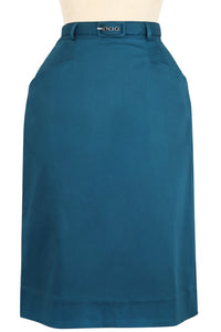Pocket Skirt - Deep Teal Stretch Cotton