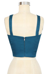 Trixie Top - Deep Teal Stretch Cotton