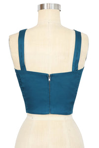 Trixie Top - Deep Teal Stretch Cotton