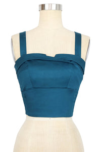 Trixie Top - Deep Teal Stretch Cotton