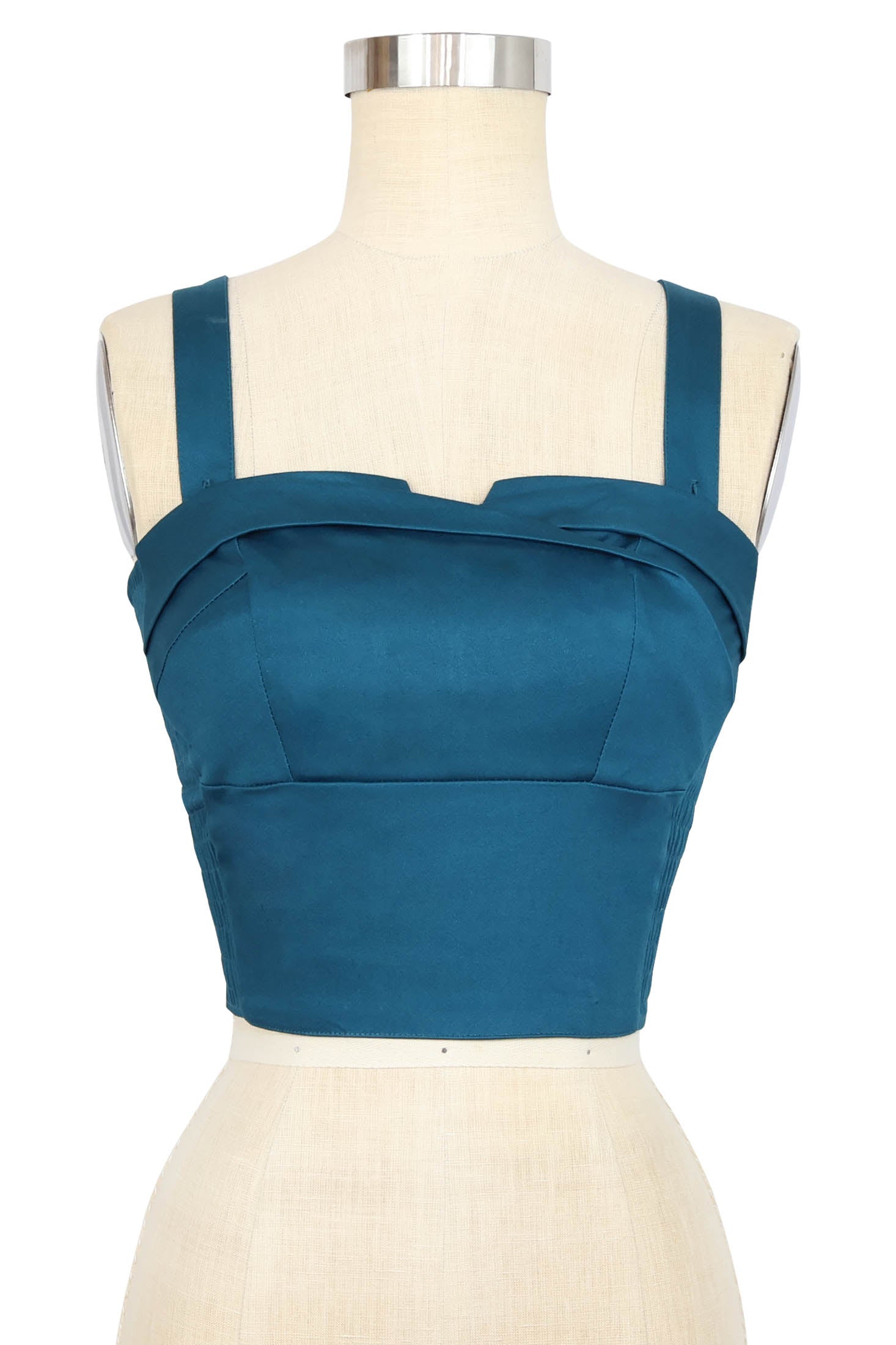 Trixie Top - Deep Teal Stretch Cotton