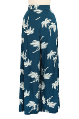 Belle Pants - Deep Teal Tropics