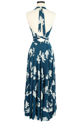 Helena Dress - Deep Teal Tropics