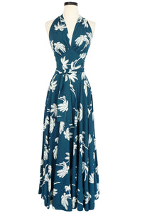 Helena Dress - Deep Teal Tropics