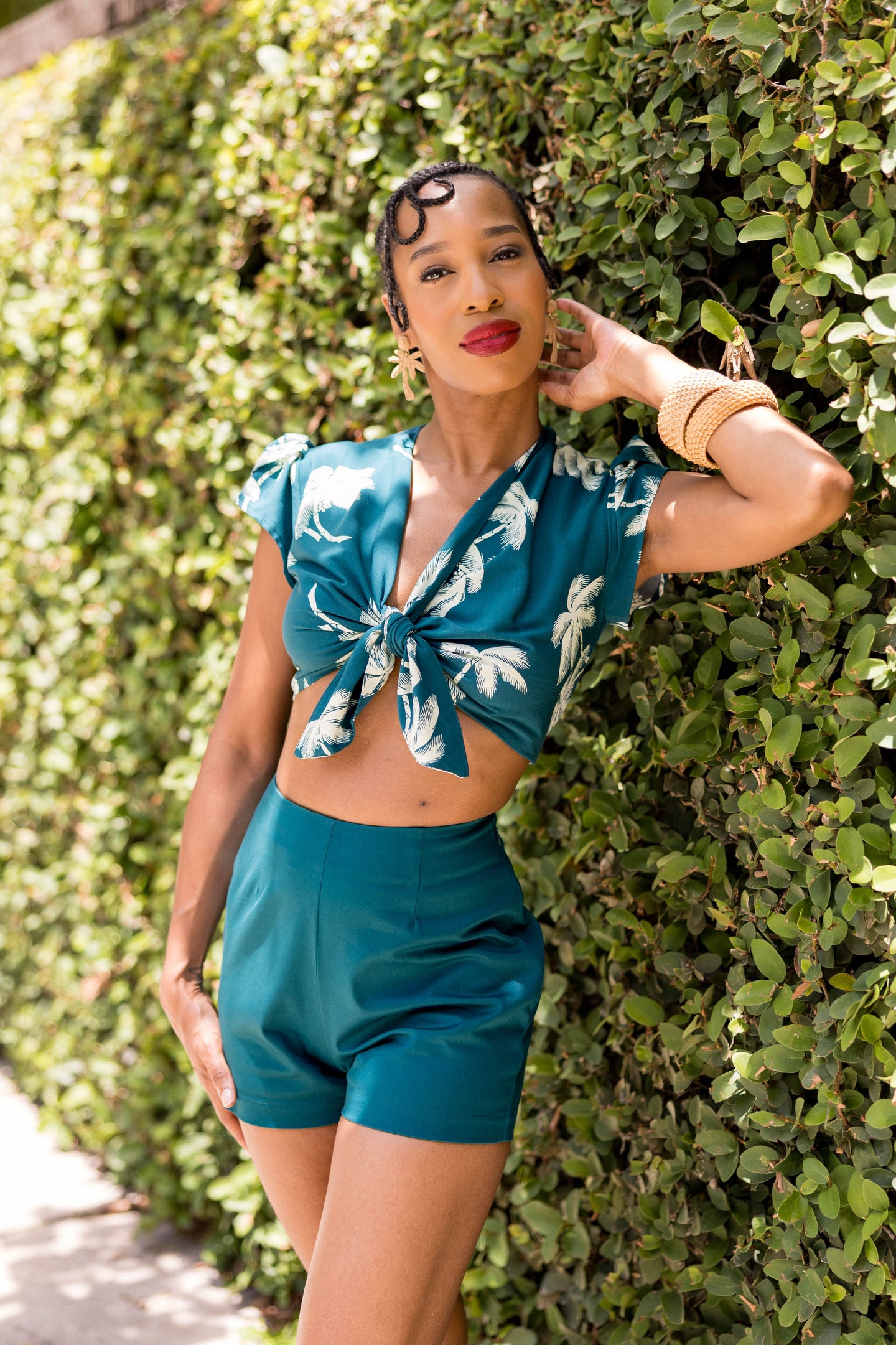 Hot Short - Deep Teal Stretch Cotton