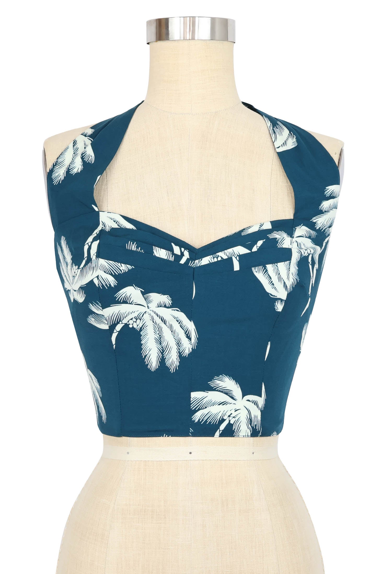 Lena Halter Top - Deep Teal Tropics