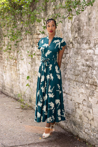 Seaside Dress - Deep Teal Tropics