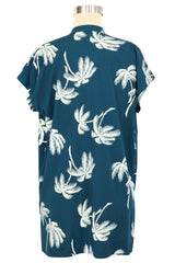 Teatimer Blouse - Deep Teal Tropics