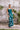 Belle Pants - Deep Teal Tropics