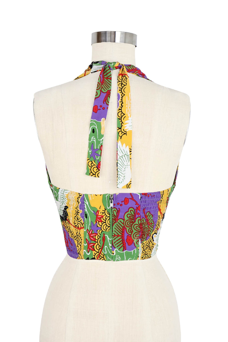 Dottie Blouse - Tropical Cranes