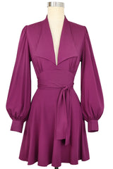 Babe Long Sleeve Dress - Eggplant
