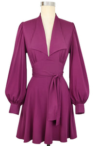 Babe Long Sleeve Dress - Eggplant