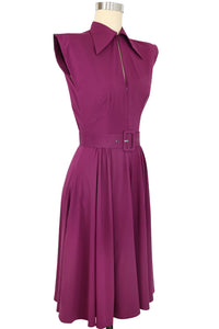 Zip Front Lucky Day Dress - Eggplant
