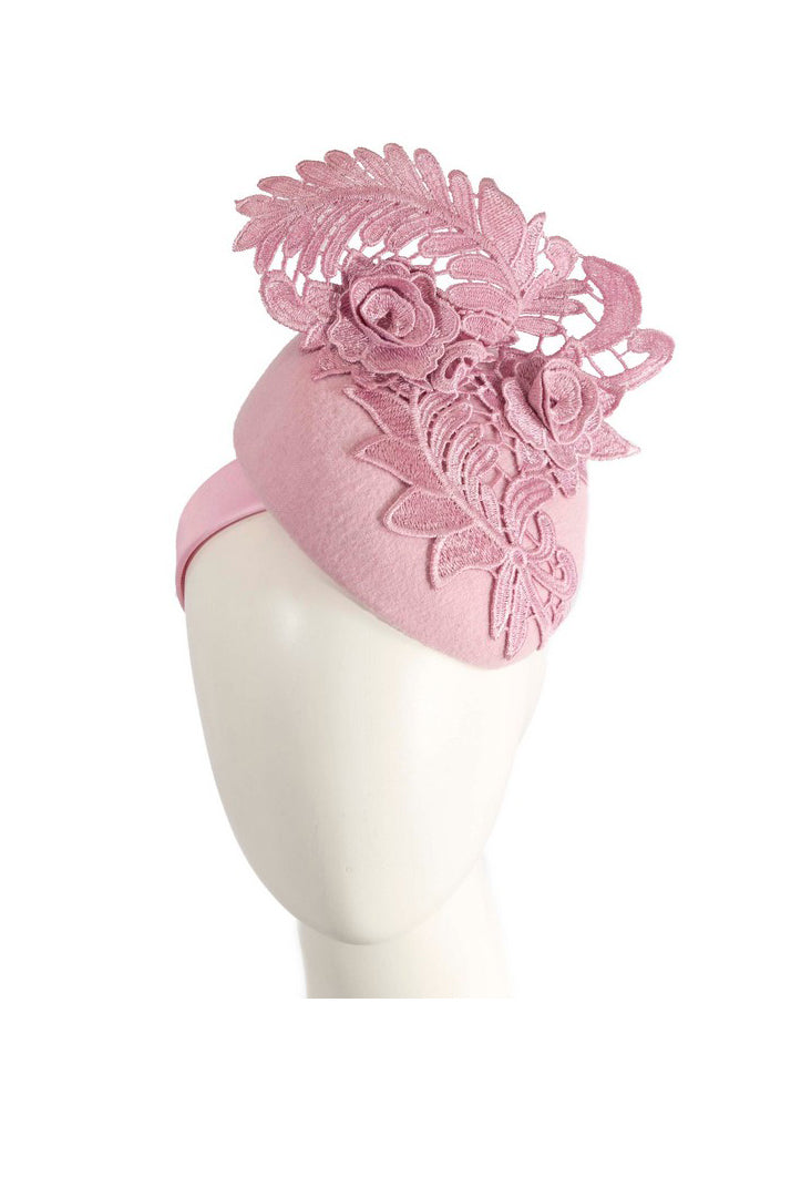 Cupid's Millinery Elegant Pillbox Fascinator with Lace Details