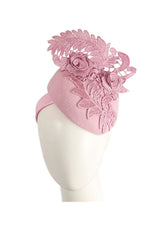 Cupid's Millinery Elegant Pillbox Fascinator with Lace Details ##description##