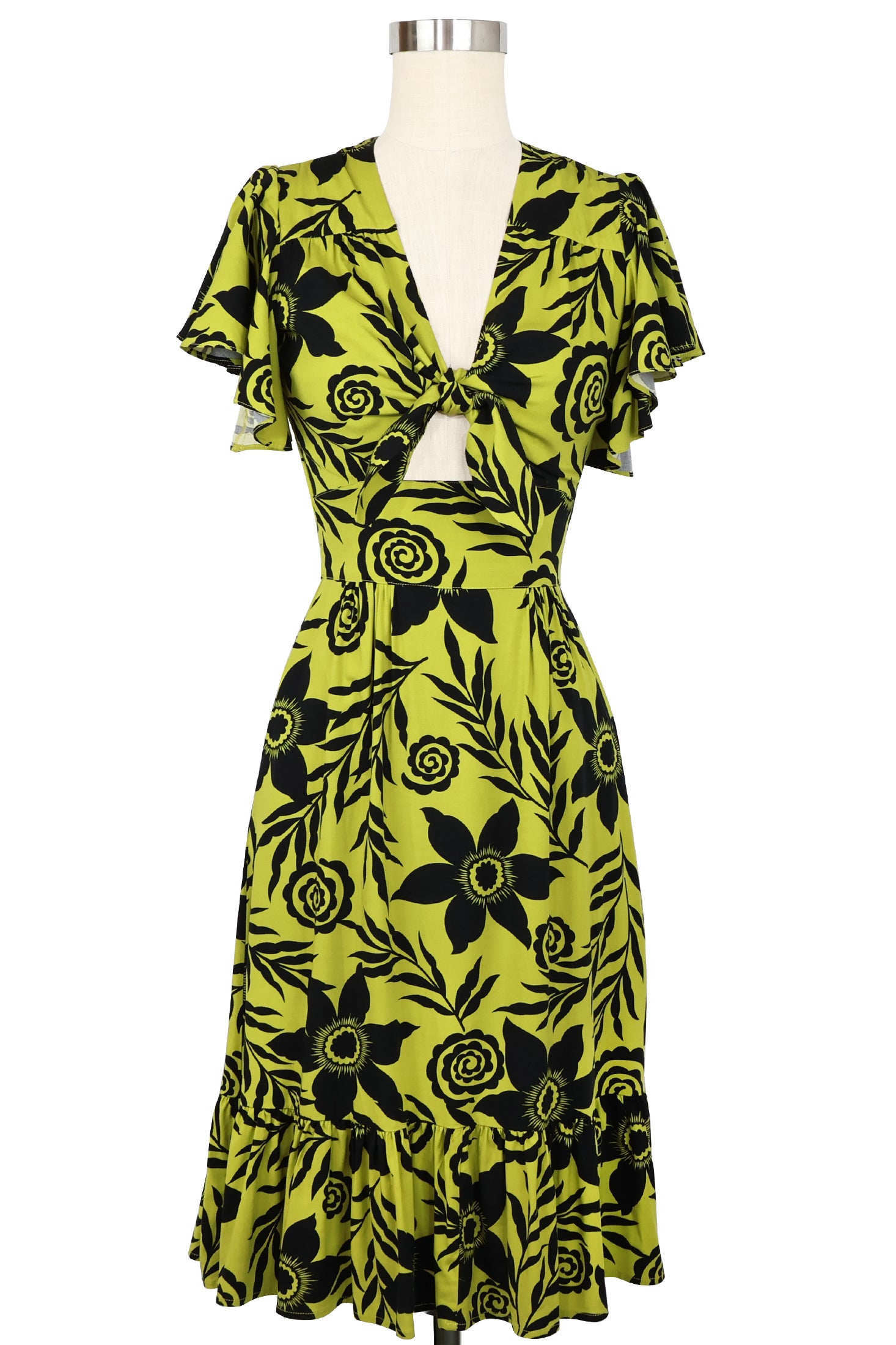 MAI Tie Dress - Fantastical Chartreuse 4 MAI Tie Dress - Fantastical Chartreuse 4