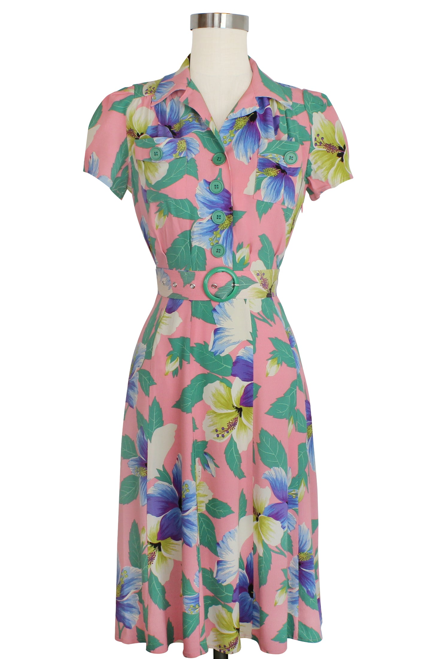 Satin Dress, Hibiscus