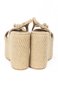 Jeffery Campbell Funkytown Platform wedge sandal - Tan Canvas