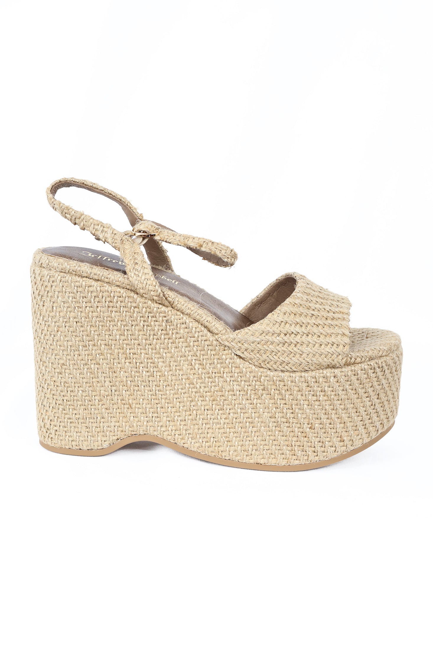 Jeffery Campbell Funkytown Platform wedge sandal - Tan Canvas